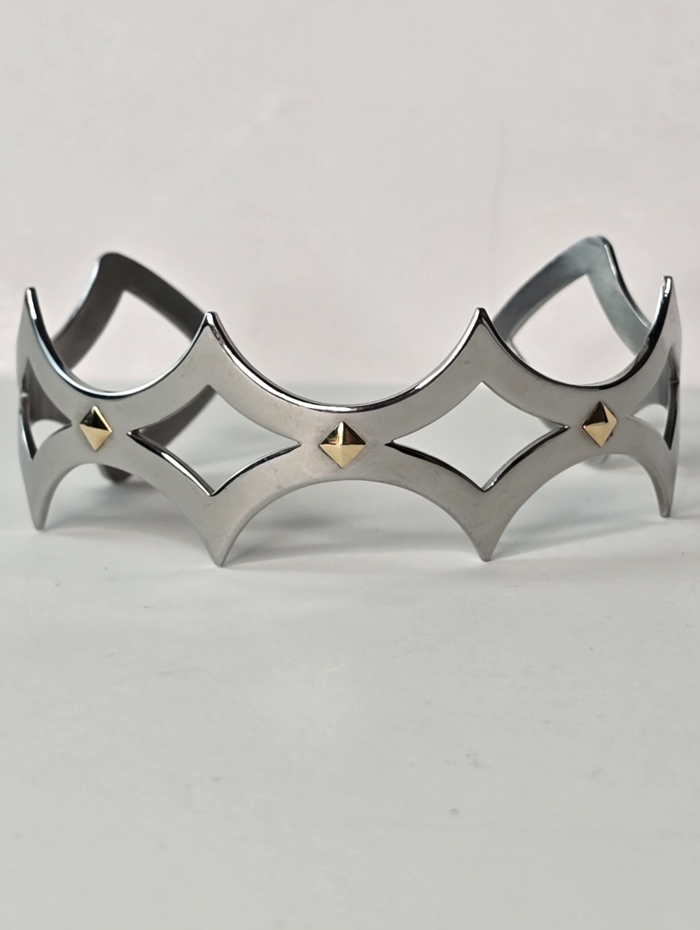 Gothic Dual Tone Cuff 18k Accents Luxury Statement Piece Corporate Goth